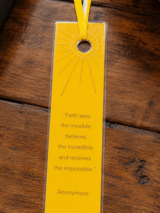 Unknown Other - Anonymous Yellow Inspirational Bookmark with Ribbon